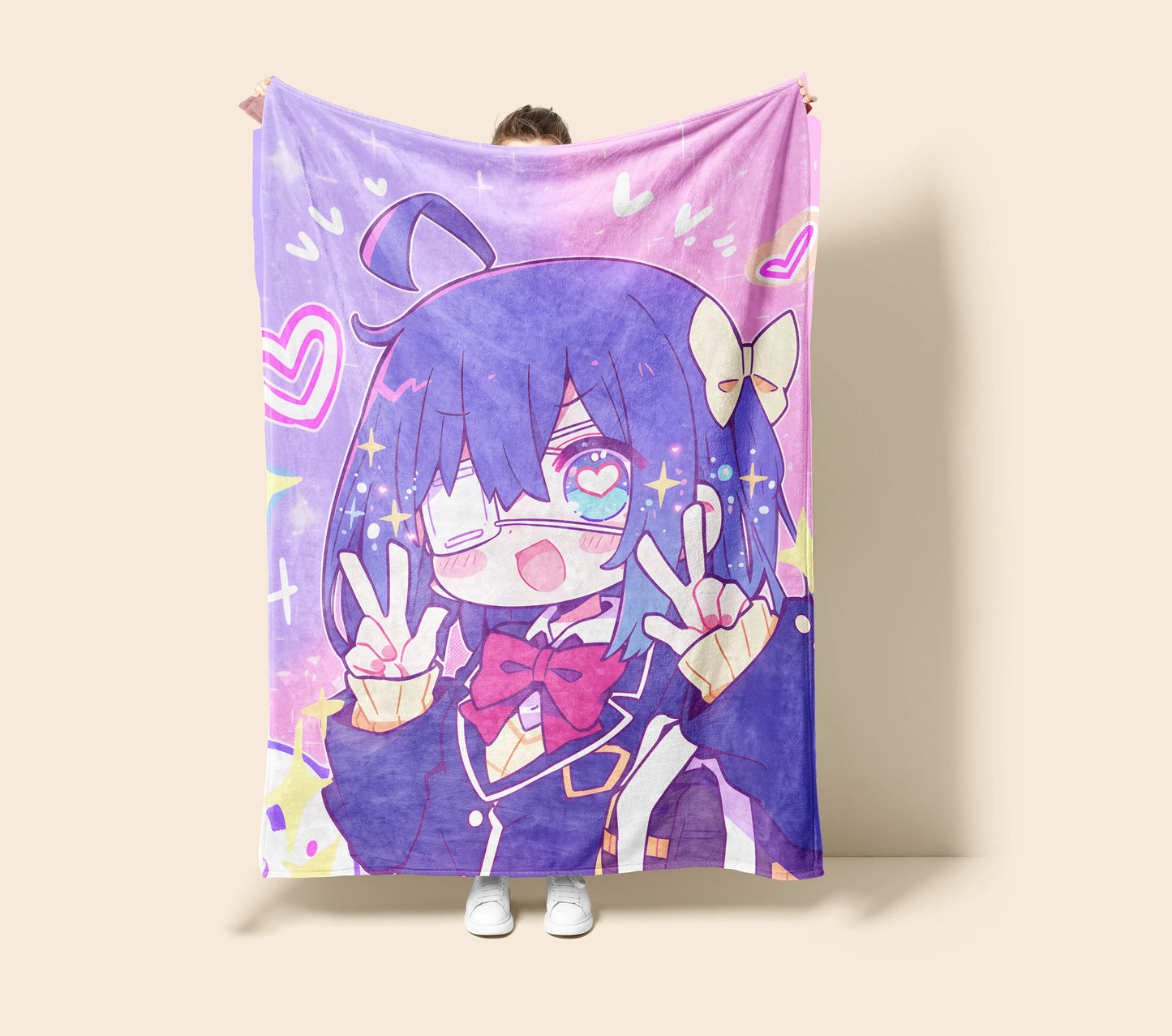 Rikka Takanashi School Uniform Flannel Blanket, Love, Chunibyo & Other Delusions Merch, Anime Peripheral Bedding