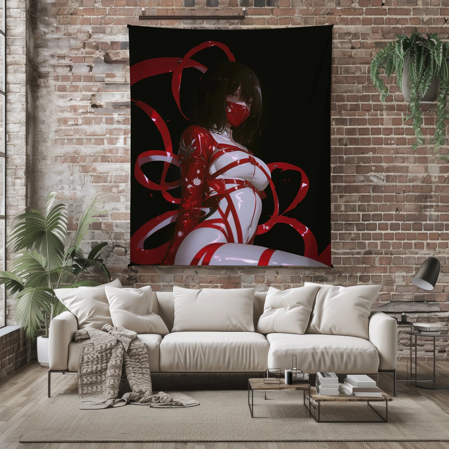 Mikasa Ackerman Bound Bodysuit Flannel Blanket, Attack on Titan Merch, Survey Corps Anime Peripheral, Seductive Otaku Decor