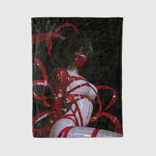 Mikasa Ackerman Bound Bodysuit Flannel Blanket, Attack on Titan Merch, Survey Corps Anime Peripheral, Seductive Otaku Decor