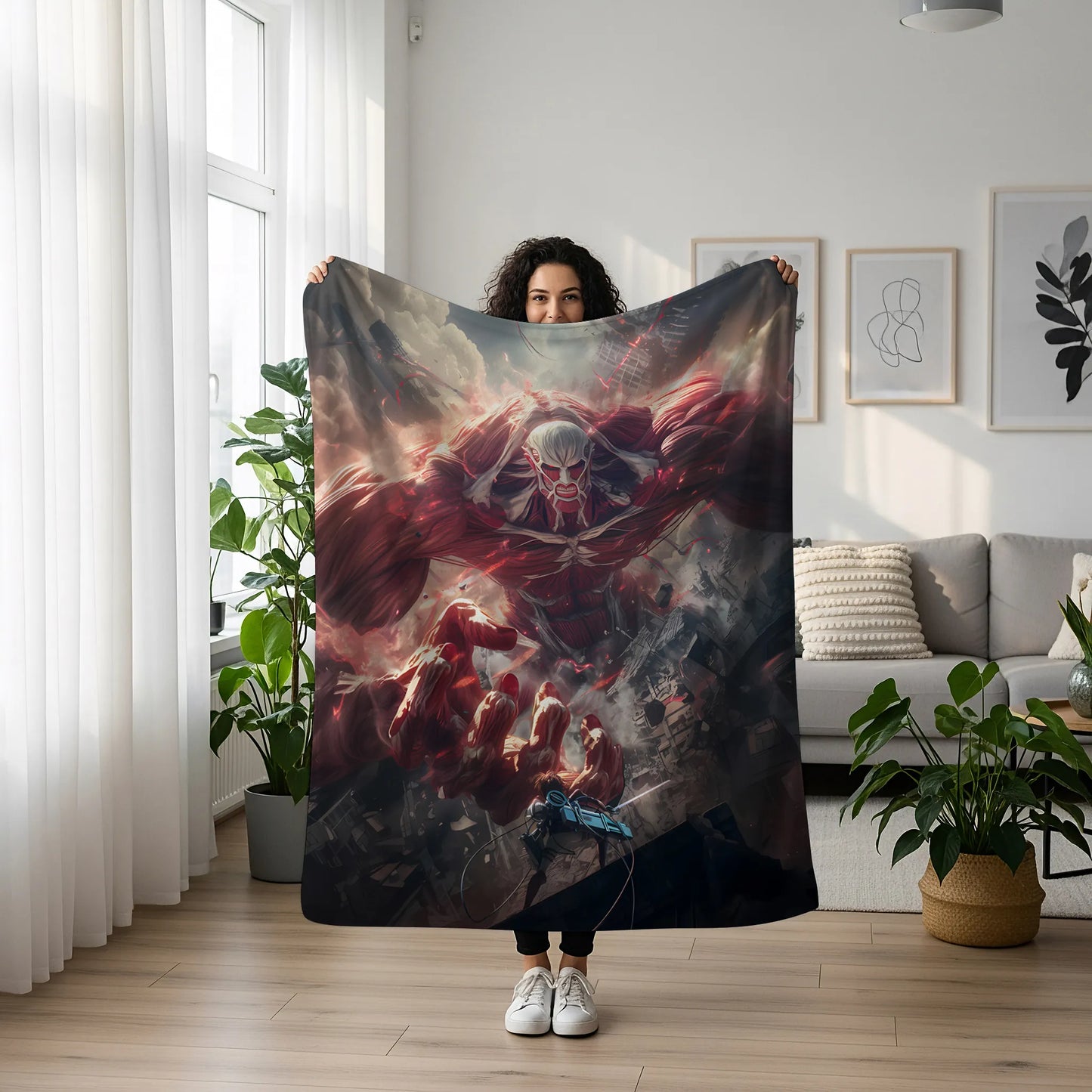 Attack on Titan Survey Corps Classic Poster Flannel Blanket, Attack on Titan Merch, Epic Battle Anime Peripheral, Otaku Decor