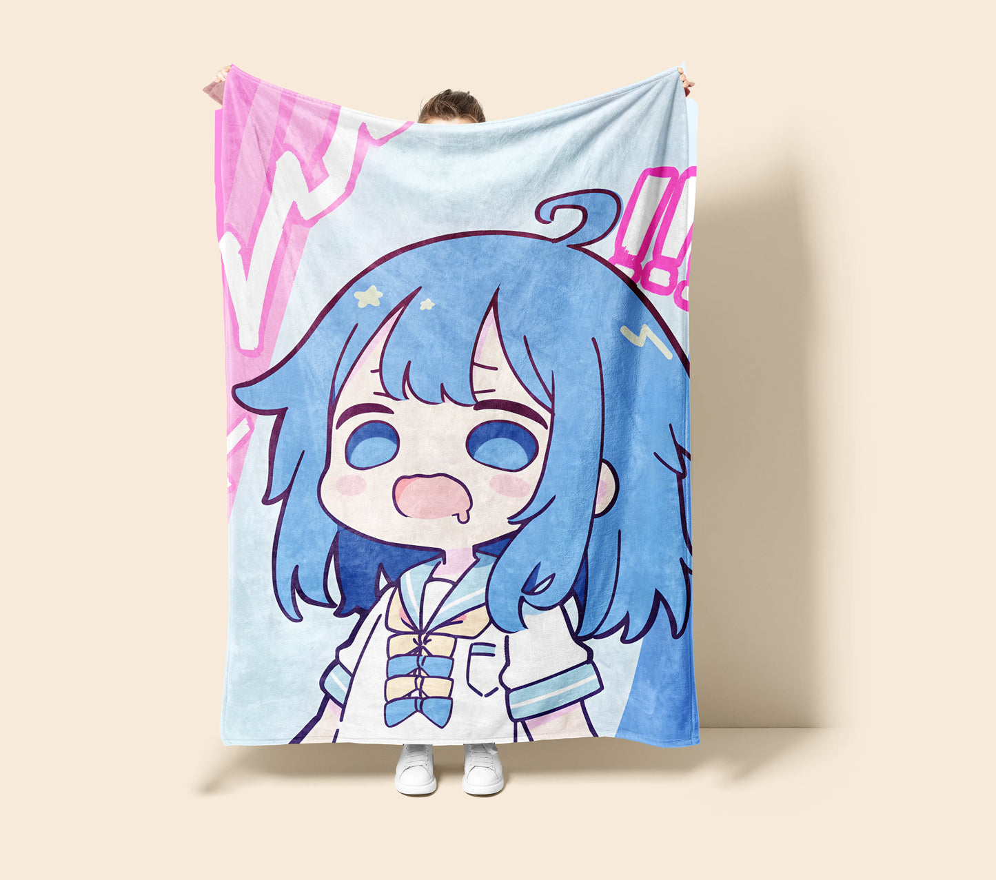 Anna Yanami Pouting Expression Flannel Blanket, Makeine: Too Many Losing Heroines Merch, Kawaii Anime Peripheral, Otaku Bedding Decor