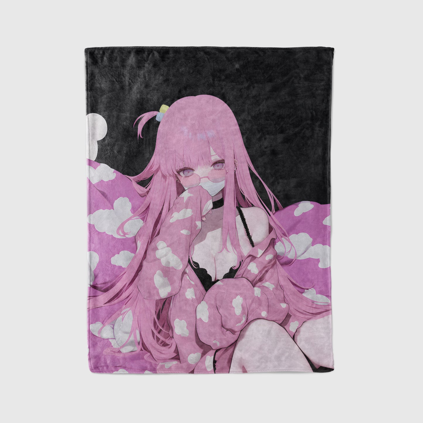 Gotoh Hitori Pajamas Art Blanket, Bocchi the Rock Sleepwear Decor, Cute Sultry Hitori Design, Premium Anime Fan Gift, Custom Bedroom Decor