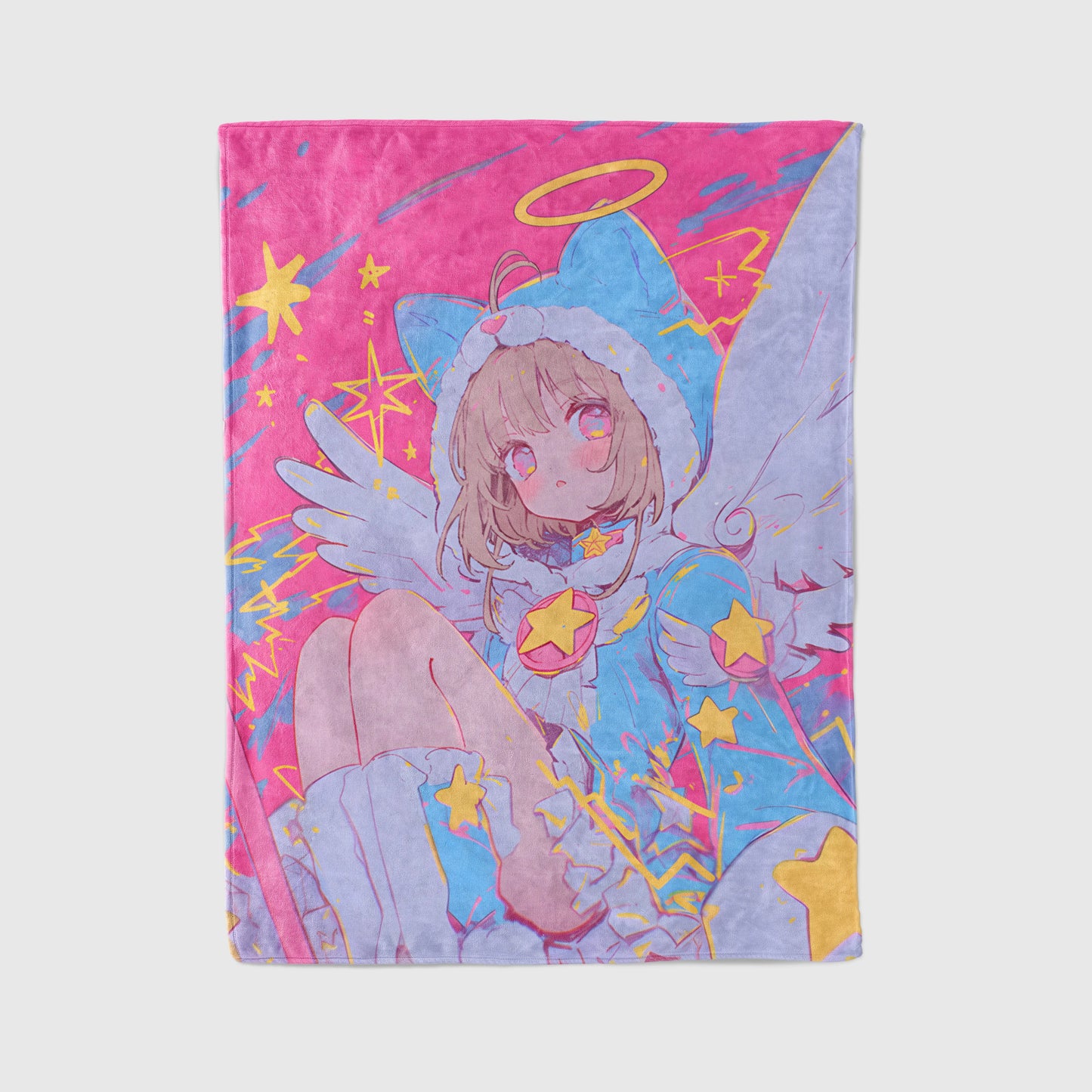 Sakura Kinomoto Classic Cardcaptor Flannel Blanket, Cardcaptor Sakura Merch, Nostalgic Anime Peripheral, Otaku Bedding