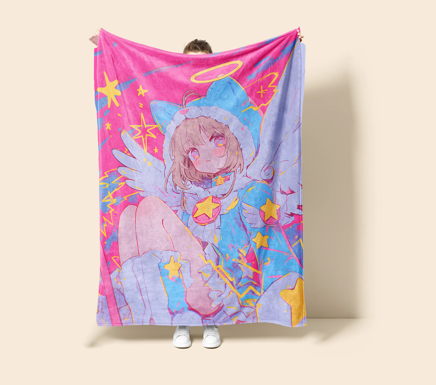 Sakura Kinomoto Classic Cardcaptor Flannel Blanket, Cardcaptor Sakura Merch, Nostalgic Anime Peripheral, Otaku Bedding