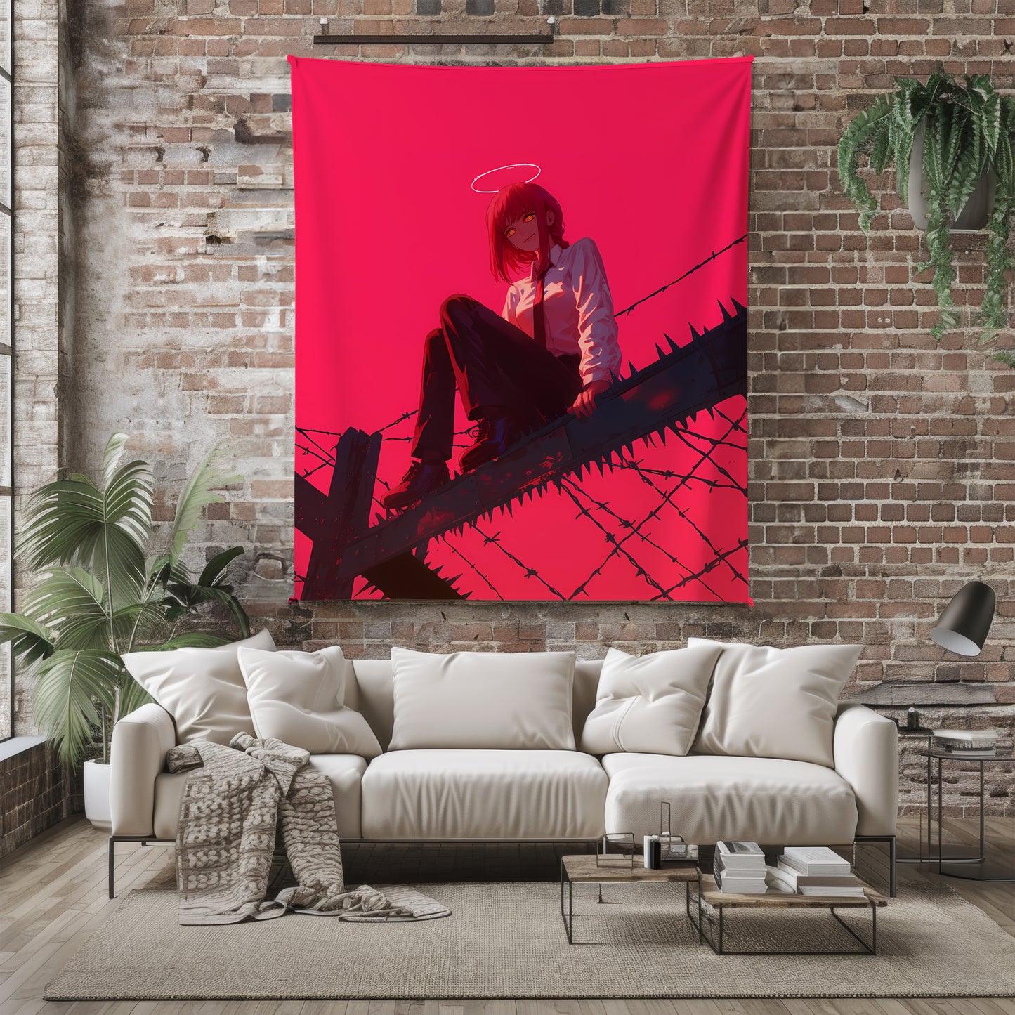 Makima Manga Style Art Blanket, Chainsaw Man Classic Makima Decor, Aesthetic Anime Illustration, Premium Fan Gift, Custom Bedroom Decor