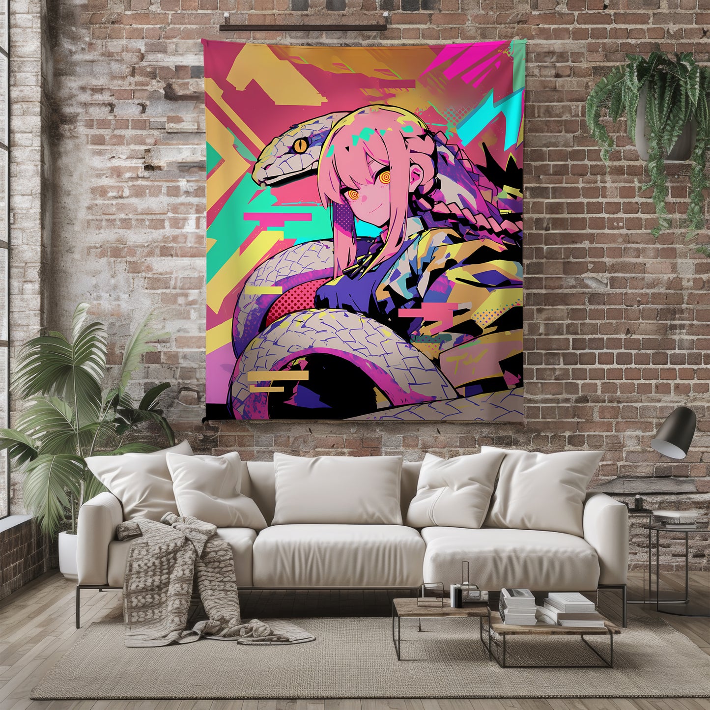 Makima Graffiti Style Art Blanket, Chainsaw Man Street Art Decor, Urban Quirky Makima Design, Premium Anime Gift, OOAK Art Decor