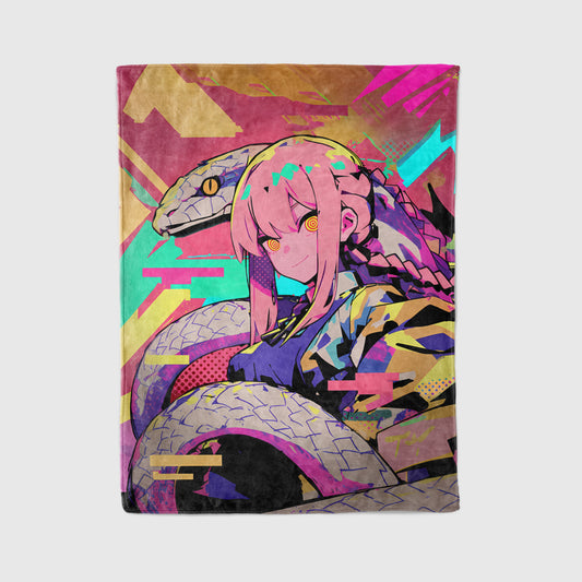 Makima Graffiti Style Art Blanket, Chainsaw Man Street Art Decor, Urban Quirky Makima Design, Premium Anime Gift, OOAK Art Decor