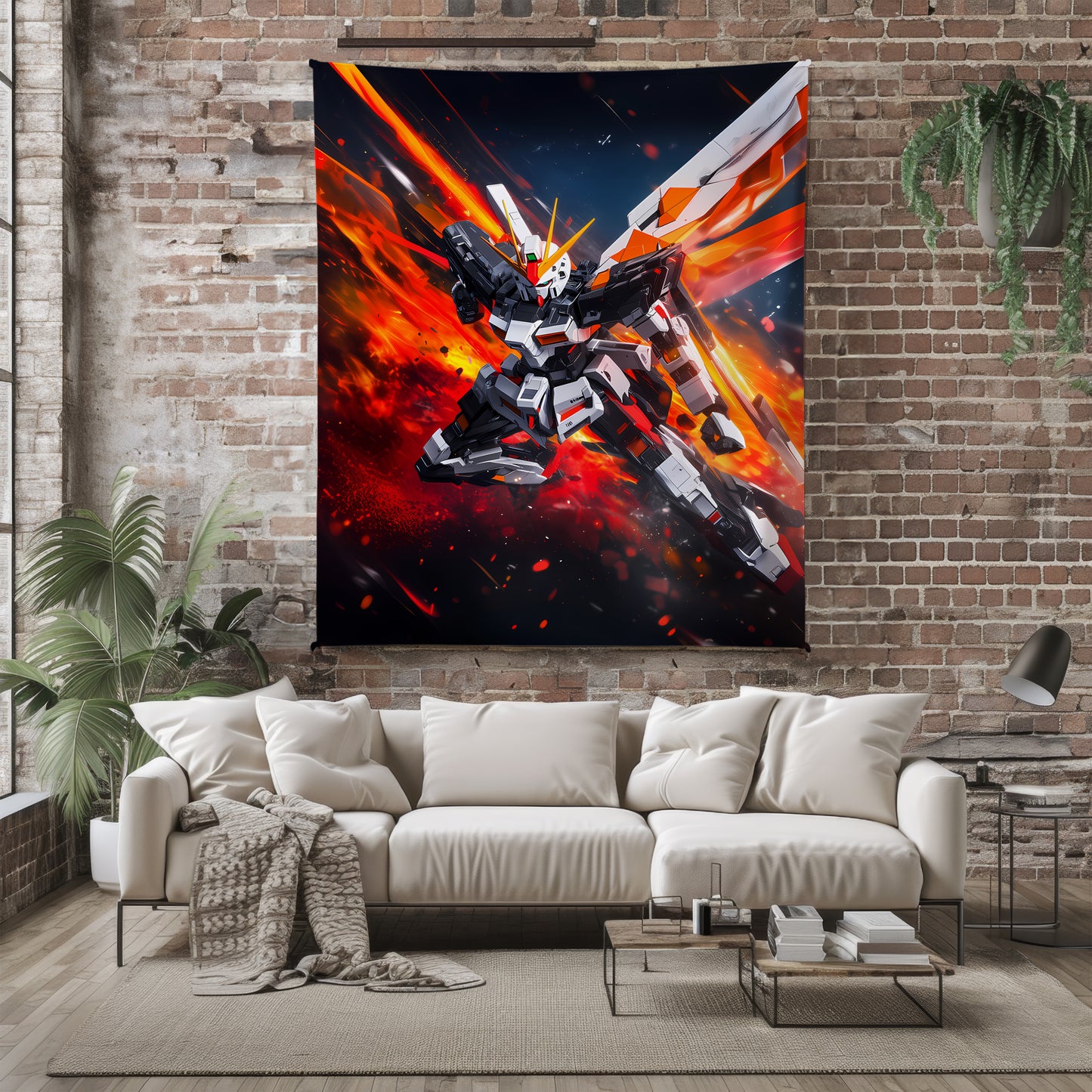 Gundam Battle Form Art Blanket, Mobile Suit Epic Combat Decor, Intense Mecha Warfare Design, Premium Fan Gift, Anime Art Bedding
