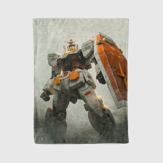 Gundam Realistic Style Art Blanket, Mobile Suit Technical Decor, Industrial Mecha Design Illustration, Premium Fan Gift, Wall Art