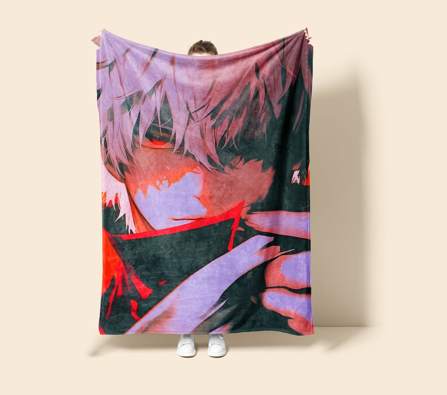 Gojo Satoru Manga Art Blanket, Jujutsu Kaisen Classic Gojo Decor, Authentic Anime Illustration, Premium Fan Gift, Anime Art
