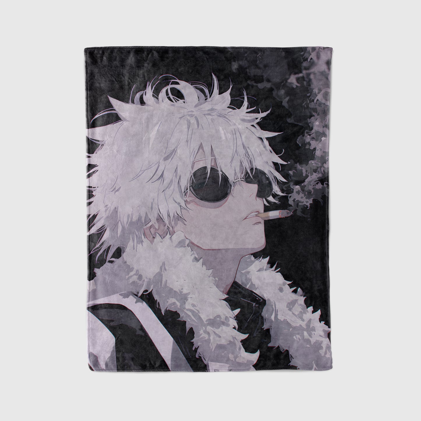 Gojo Satoru Mob Boss Art Blanket, Jujutsu Kaisen Mafia Aesthetic Decor, Mature Godfather Style, Premium Fan Gift, Custom Art
