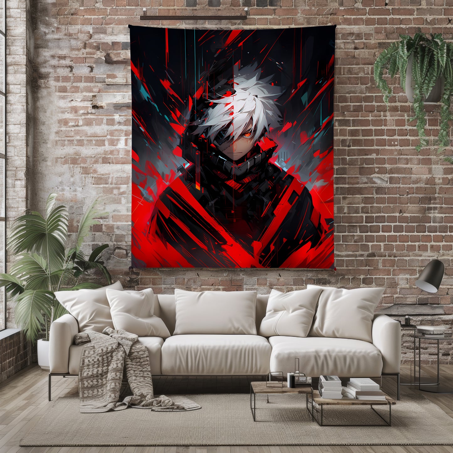 Gojo Satoru Battle Form Art Blanket, Jujutsu Kaisen Epic Combat Decor, Hollow Purple Technique Design, Premium Fan Gift, Wall Art