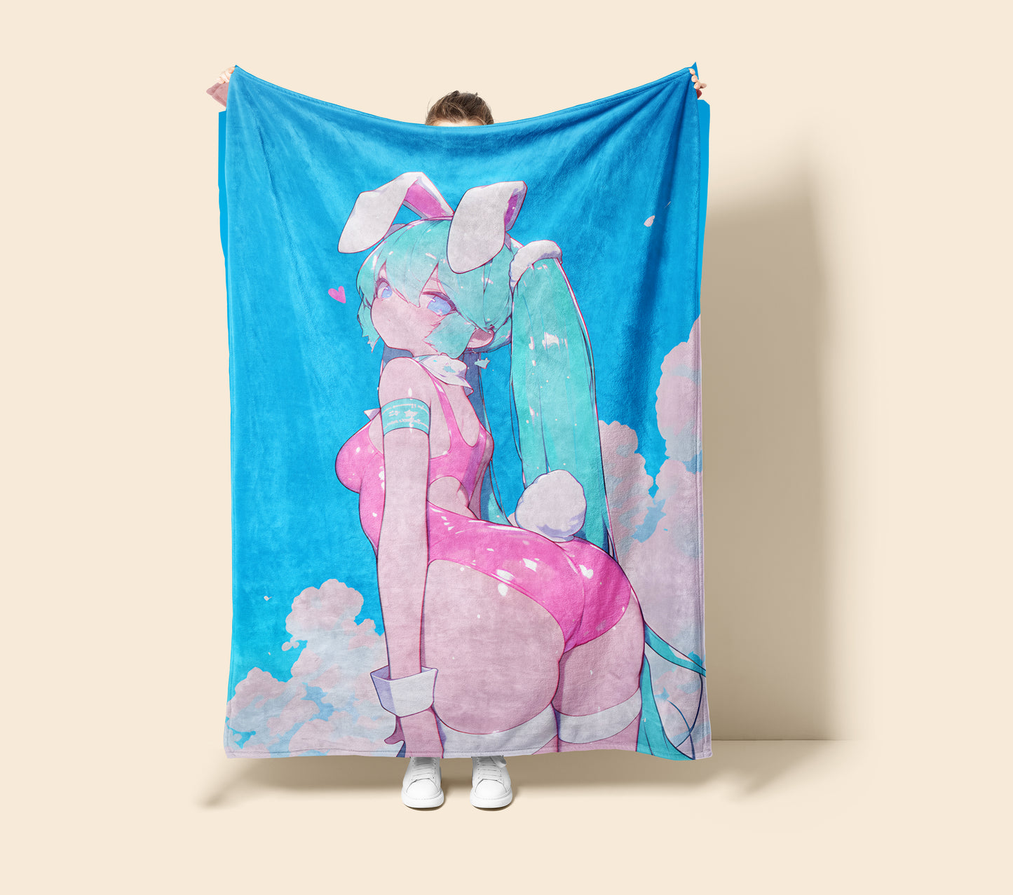 Hatsune Miku, Vocaloid Anime Girl, Summer High Cut Swimsuit Bikini, Sexy Waifu Art Blanket, Otaku Bedroom Decor, Wall Hanging Gift