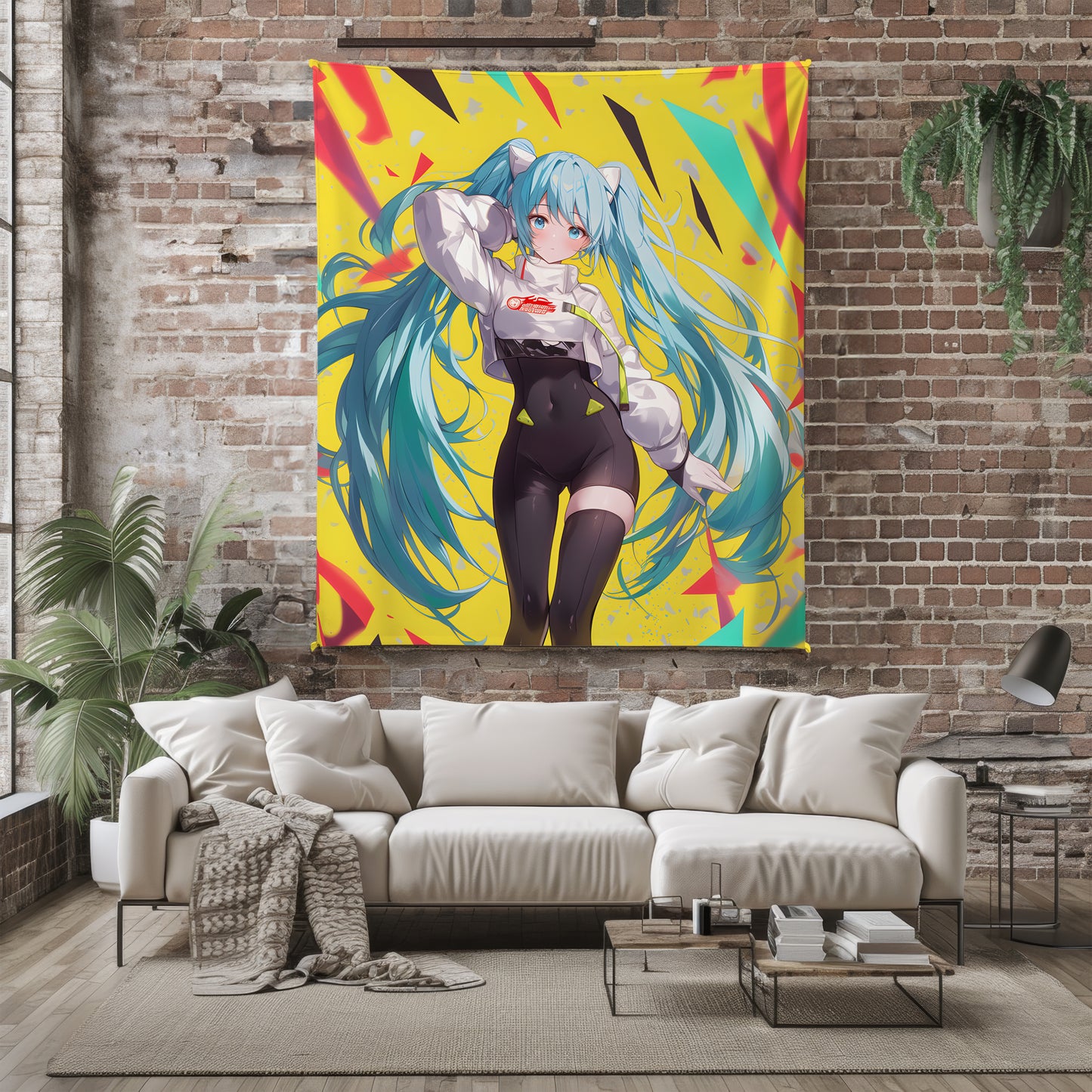 Hatsune Miku, Vocaloid Idol Star, Youthful Stage Performance Outfit, Anime Girl Art Blanket, Cute Music Idol Decor, Otaku Collection Gift