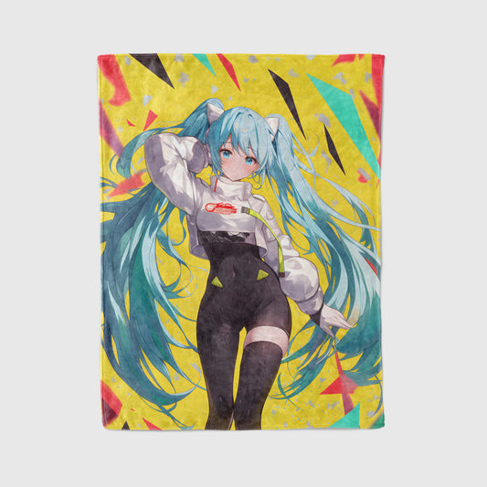 Hatsune Miku, Vocaloid Idol Star, Youthful Stage Performance Outfit, Anime Girl Art Blanket, Cute Music Idol Decor, Otaku Collection Gift
