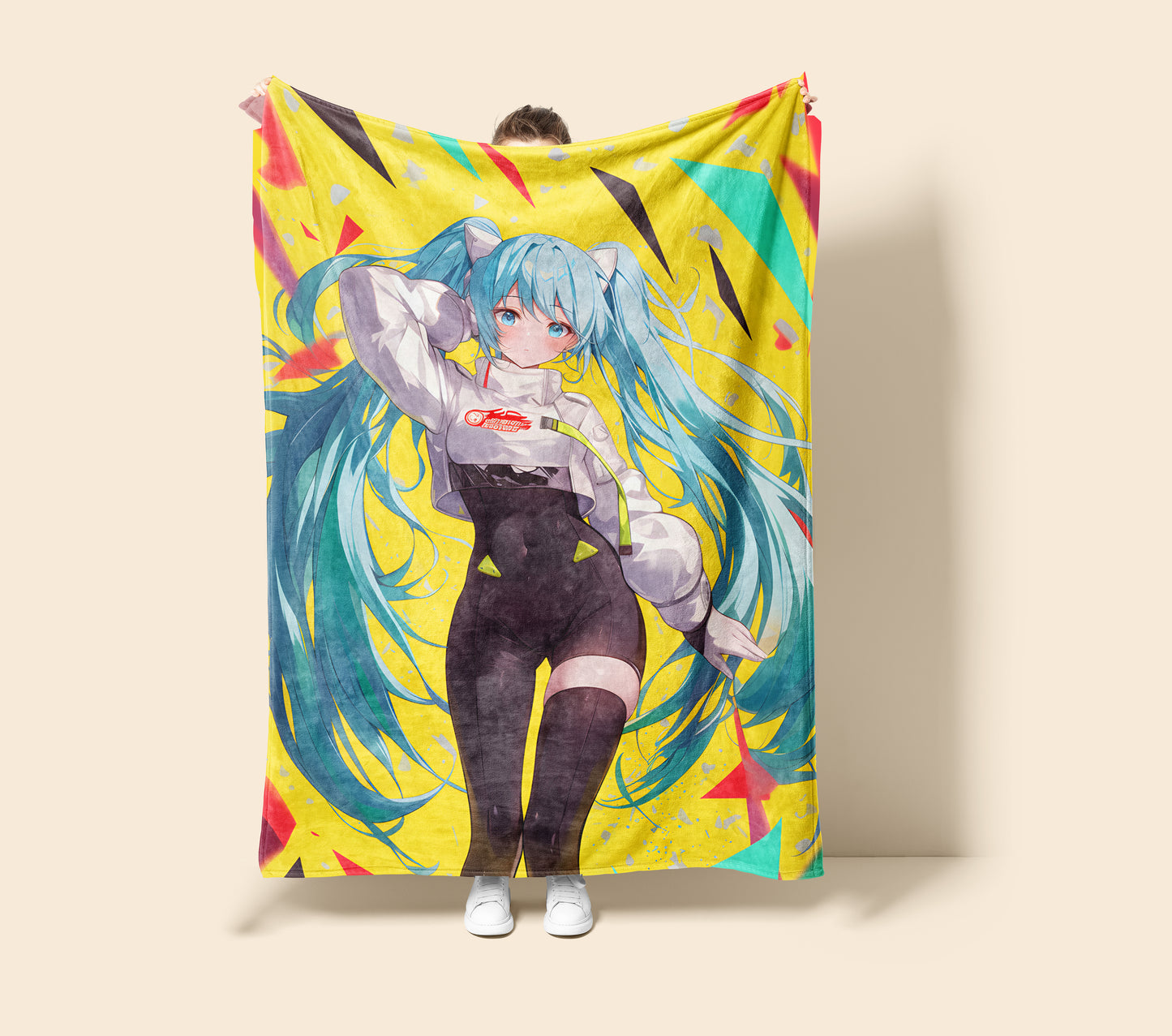 Hatsune Miku, Vocaloid Idol Star, Youthful Stage Performance Outfit, Anime Girl Art Blanket, Cute Music Idol Decor, Otaku Collection Gift