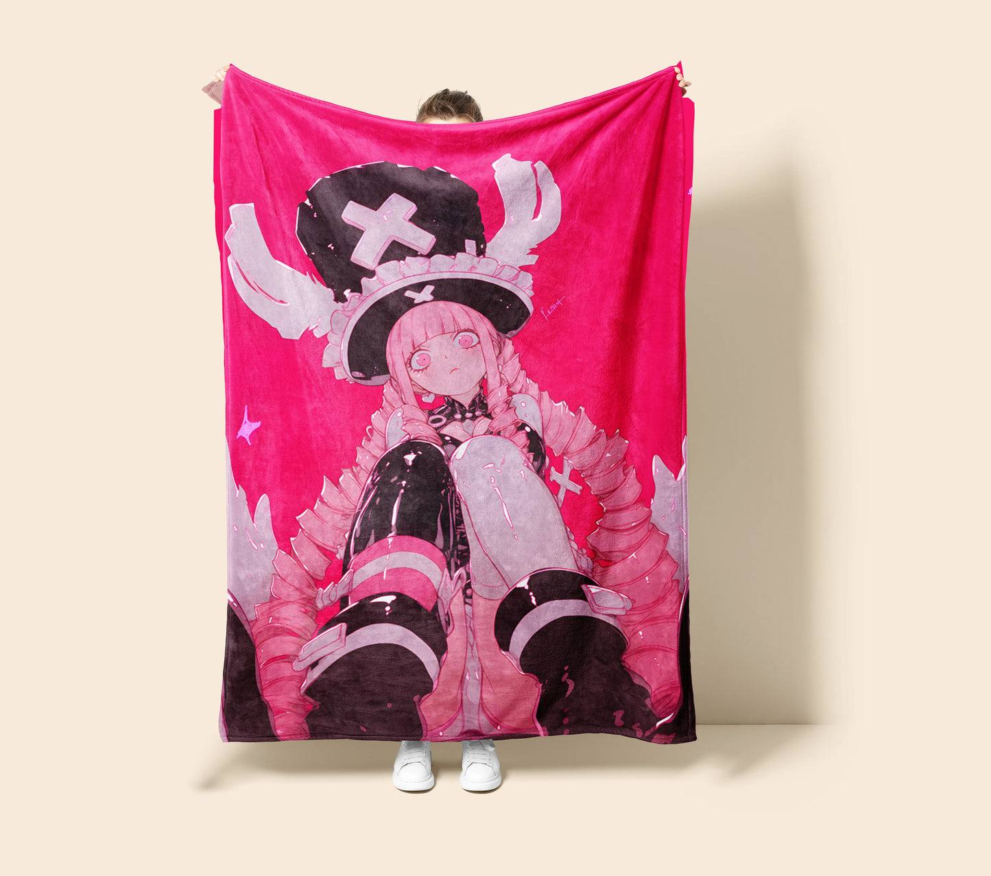 Perona Cute Kawaii Flannel Blanket, One Piece Merch, Ghost Princess Anime Peripheral, Otaku Bedding