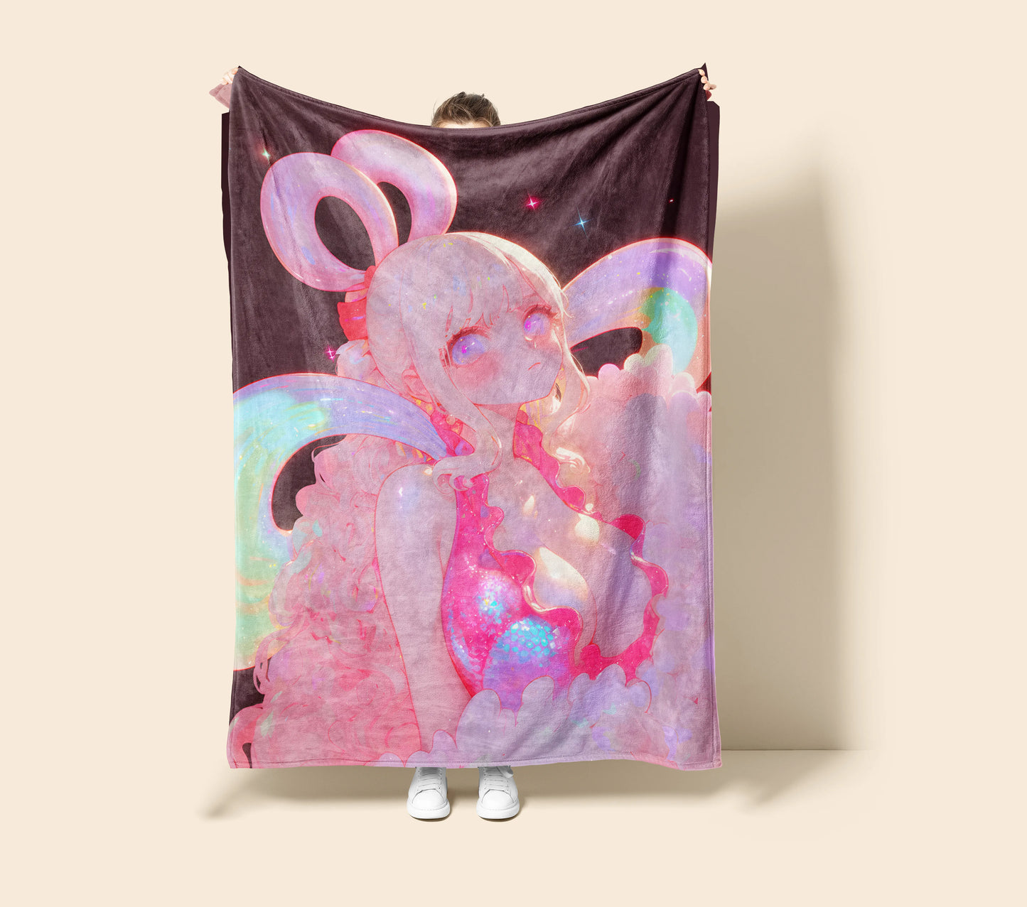 Princess Shirahoshi Dreamy Bikini Flannel Blanket, One Piece Merch, Mermaid Princess Anime Peripheral, Otaku Gift