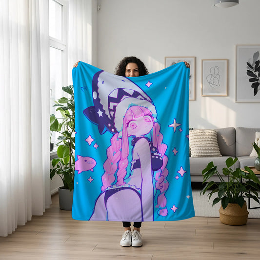 Perona Cute Bikini Flannel Blanket, One Piece Merch, Ghost Princess Anime Peripheral, Otaku Bedding