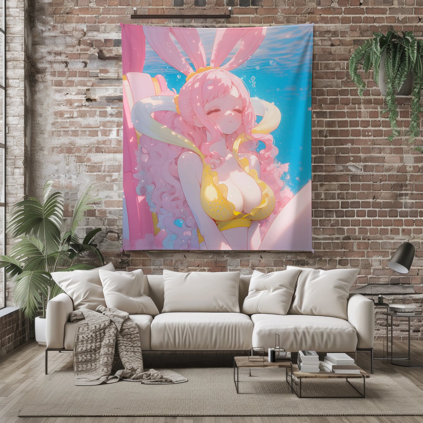 Princess Shirahoshi Bikini Style Flannel Blanket, One Piece Merch, Mermaid Princess Anime Peripheral, Otaku Bedding