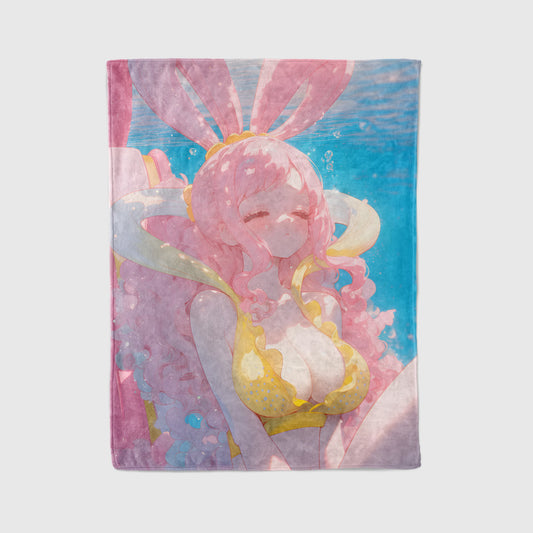 Princess Shirahoshi Bikini Style Flannel Blanket, One Piece Merch, Mermaid Princess Anime Peripheral, Otaku Bedding