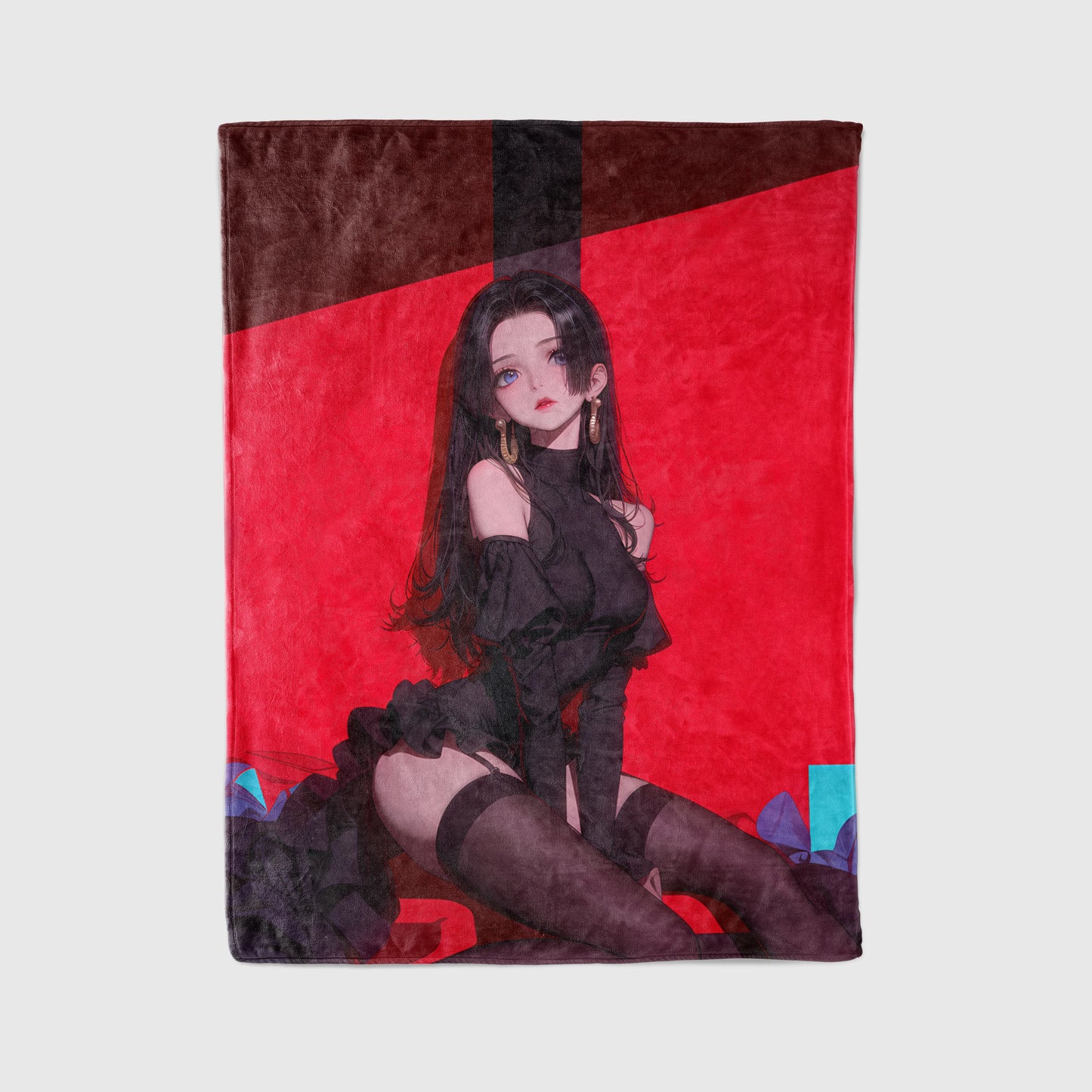 Boa Hancock Mature Aesthetic Flannel Blanket, One Piece Merch, Pirate Empress Anime Peripheral, Otaku Decor