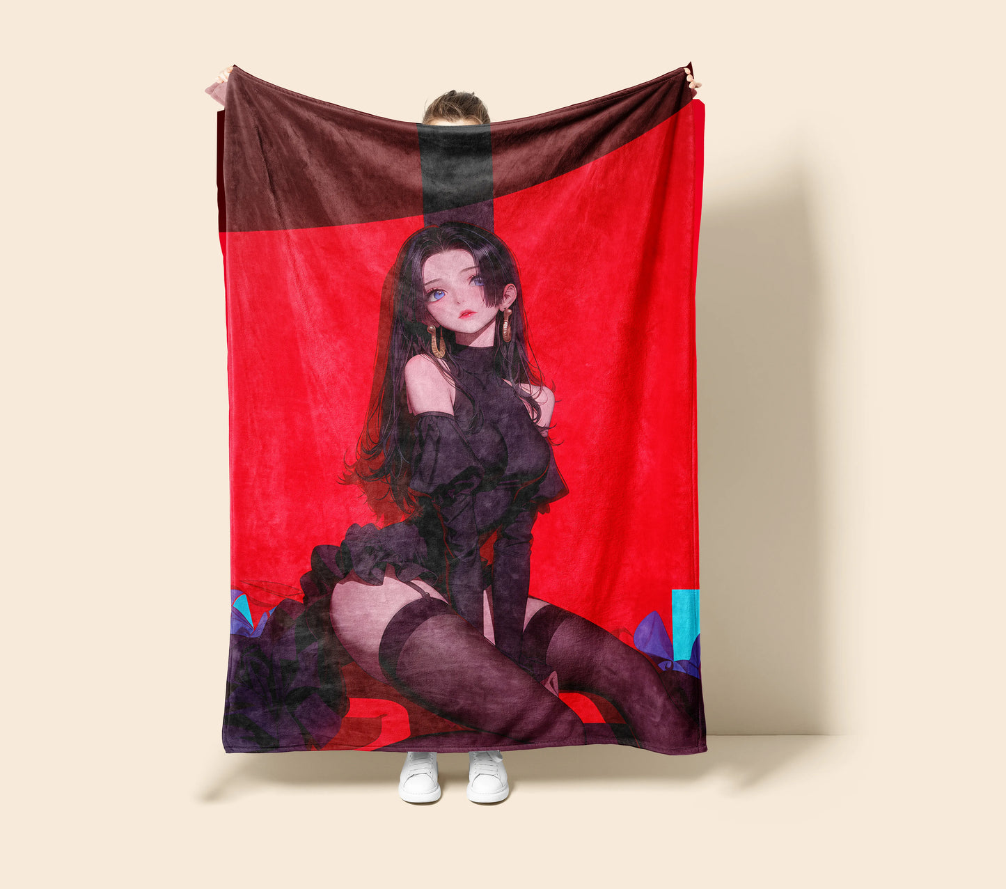 Boa Hancock Mature Aesthetic Flannel Blanket, One Piece Merch, Pirate Empress Anime Peripheral, Otaku Decor