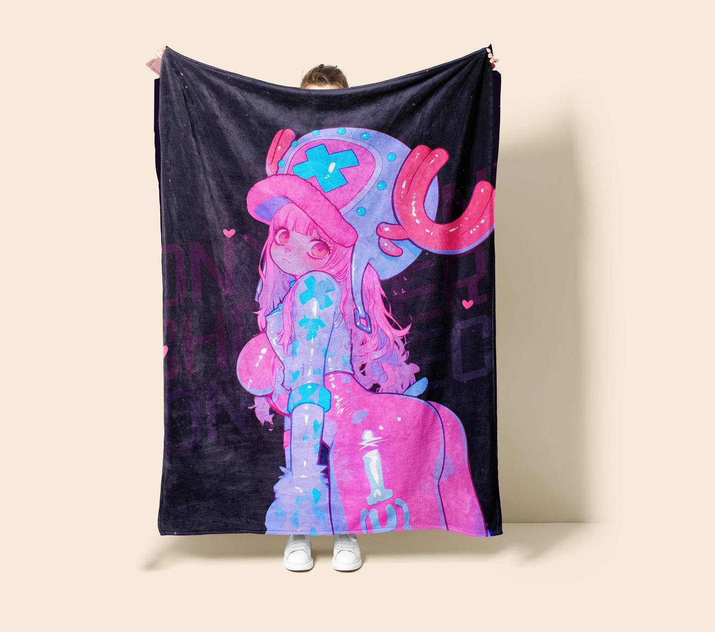 Tony Tony Chopper Gender-Swap Style Flannel Blanket, One Piece Merch, Cute Doctor Anime Peripheral, Otaku Gift