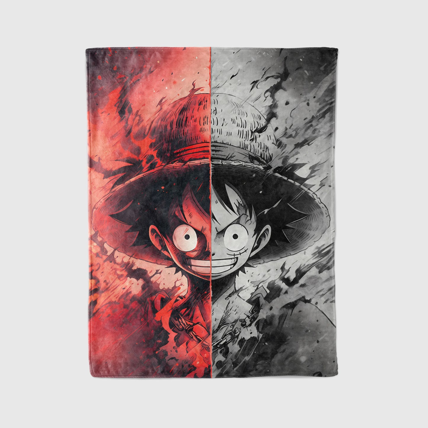 Straw Hat Crew Double-Sided Graffiti Flannel Blanket, One Piece Merch, Anime Peripheral, Otaku Decor