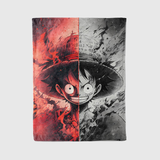 Straw Hat Crew Double-Sided Graffiti Flannel Blanket, One Piece Merch, Anime Peripheral, Otaku Decor