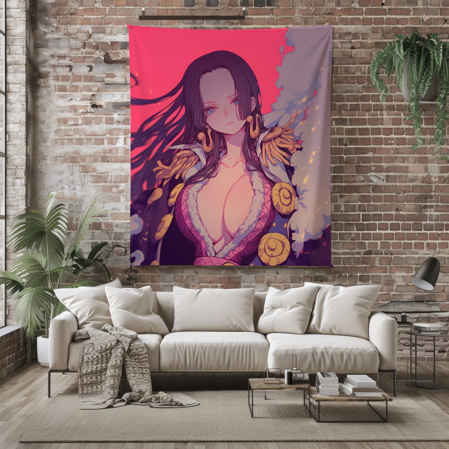 Boa Hancock Classic Manga Art Flannel Blanket, One Piece Merch, Pirate Empress Anime Peripheral, Otaku Bedding