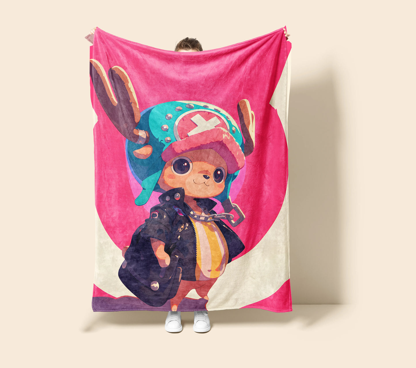 Tony Tony Chopper Classic Form Flannel Blanket, One Piece Merch, Cute Doctor Anime Peripheral, Otaku Gift Bedding