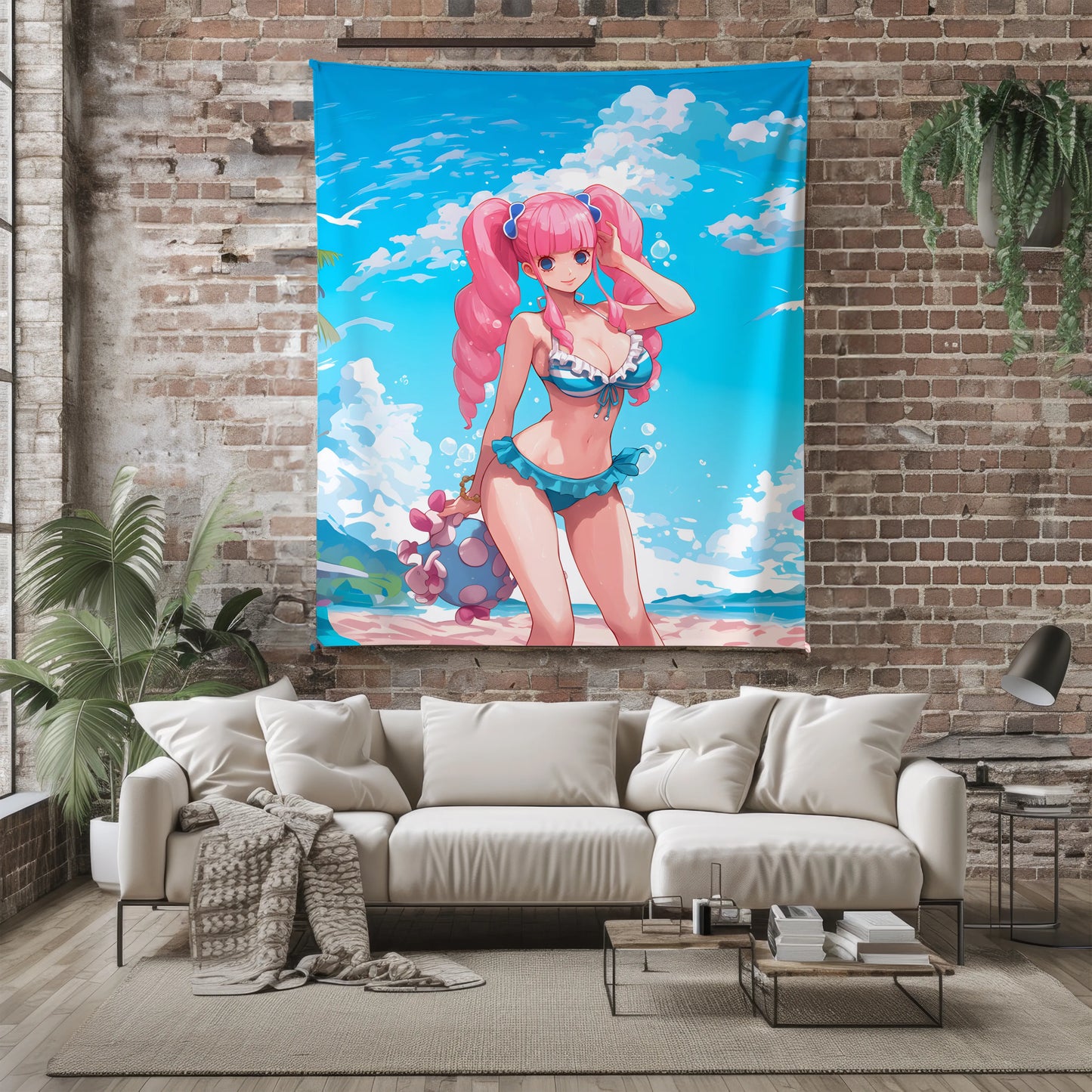 Perona Summer Bikini Flannel Blanket, One Piece Merch, Ghost Princess Anime Peripheral, Otaku Bedding