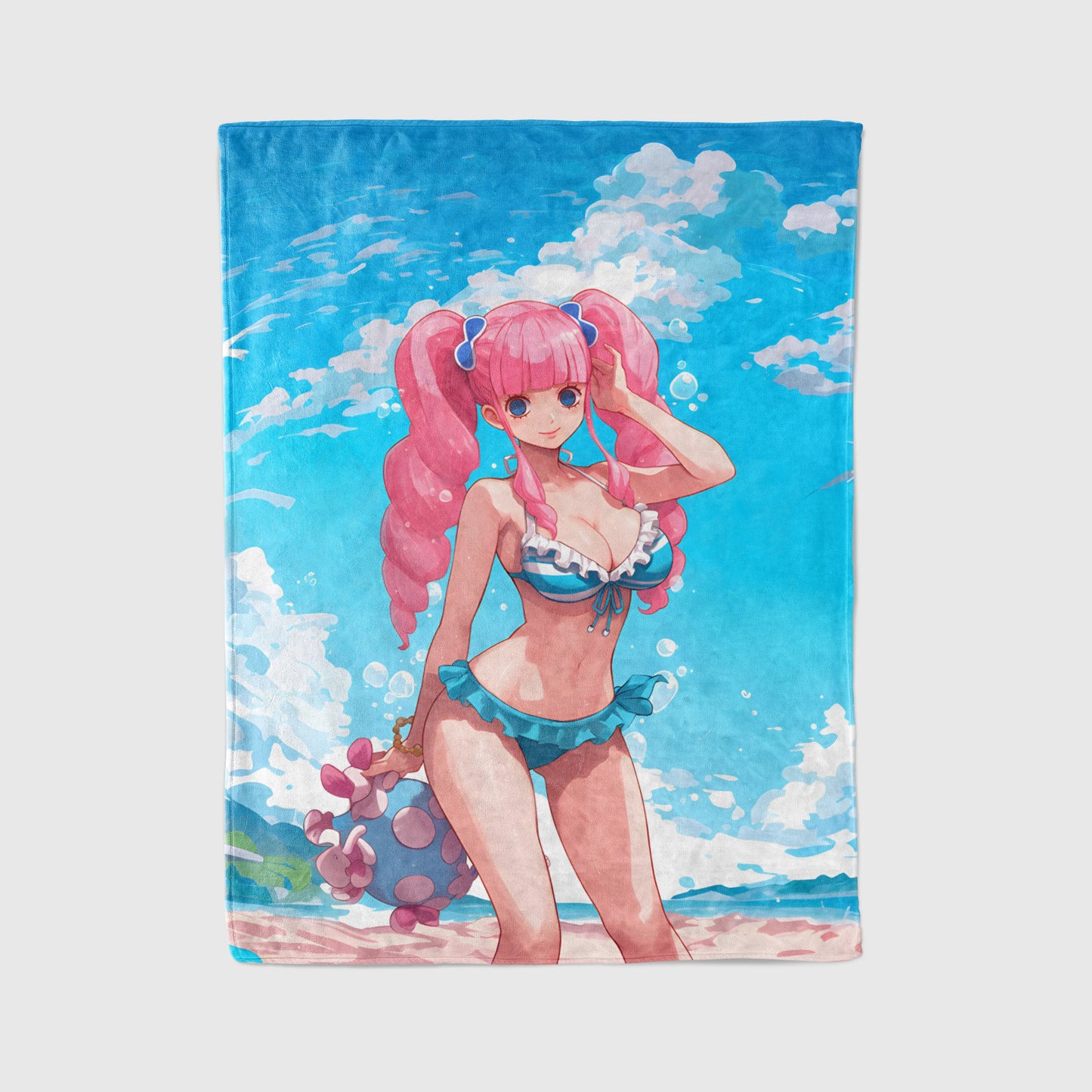 Perona Summer Bikini Flannel Blanket, One Piece Merch, Ghost Princess Anime Peripheral, Otaku Bedding