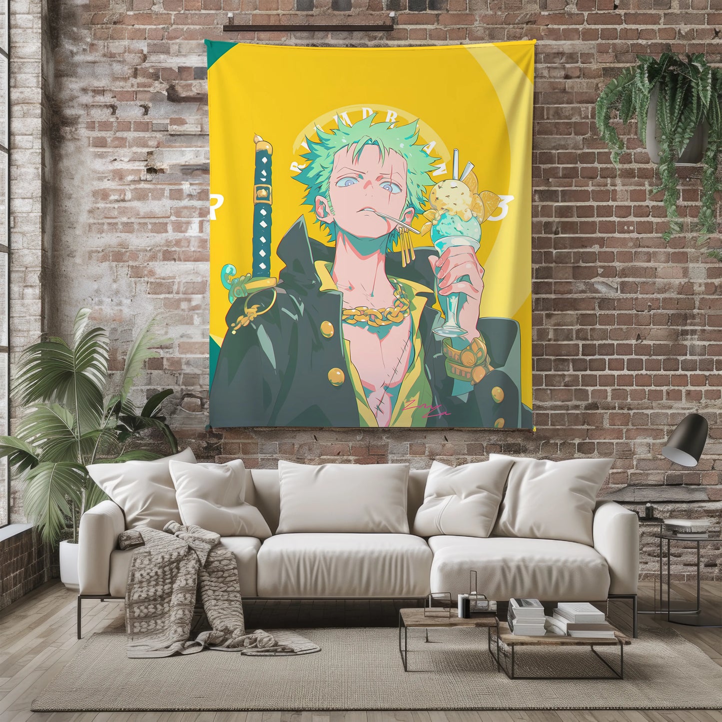 Roronoa Zoro Smug Expression Flannel Blanket, One Piece Merch, Straw Hat Pirate Anime Peripheral, Otaku Bedding Decor