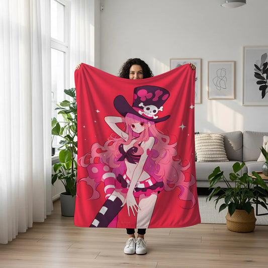Perona Classic Ghost Princess Flannel Blanket, One Piece Merch, Anime Peripheral, Otaku Bedding Gift