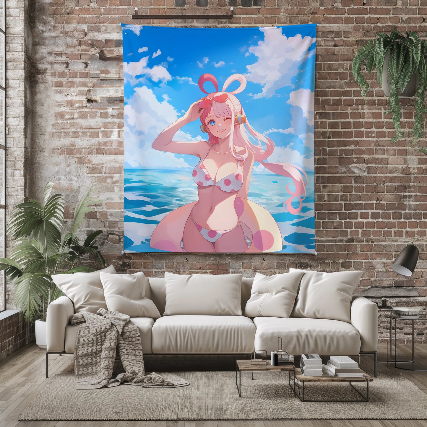 Princess Shirahoshi Summer Bikini Flannel Blanket, One Piece Merch, Mermaid Princess Peripheral, Otaku Bedding