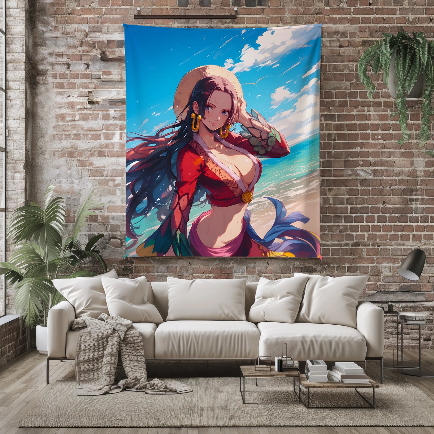 Boa Hancock Summer Bikini Flannel Blanket, One Piece Merch, Pirate Empress Anime Peripheral, Otaku Home Decor