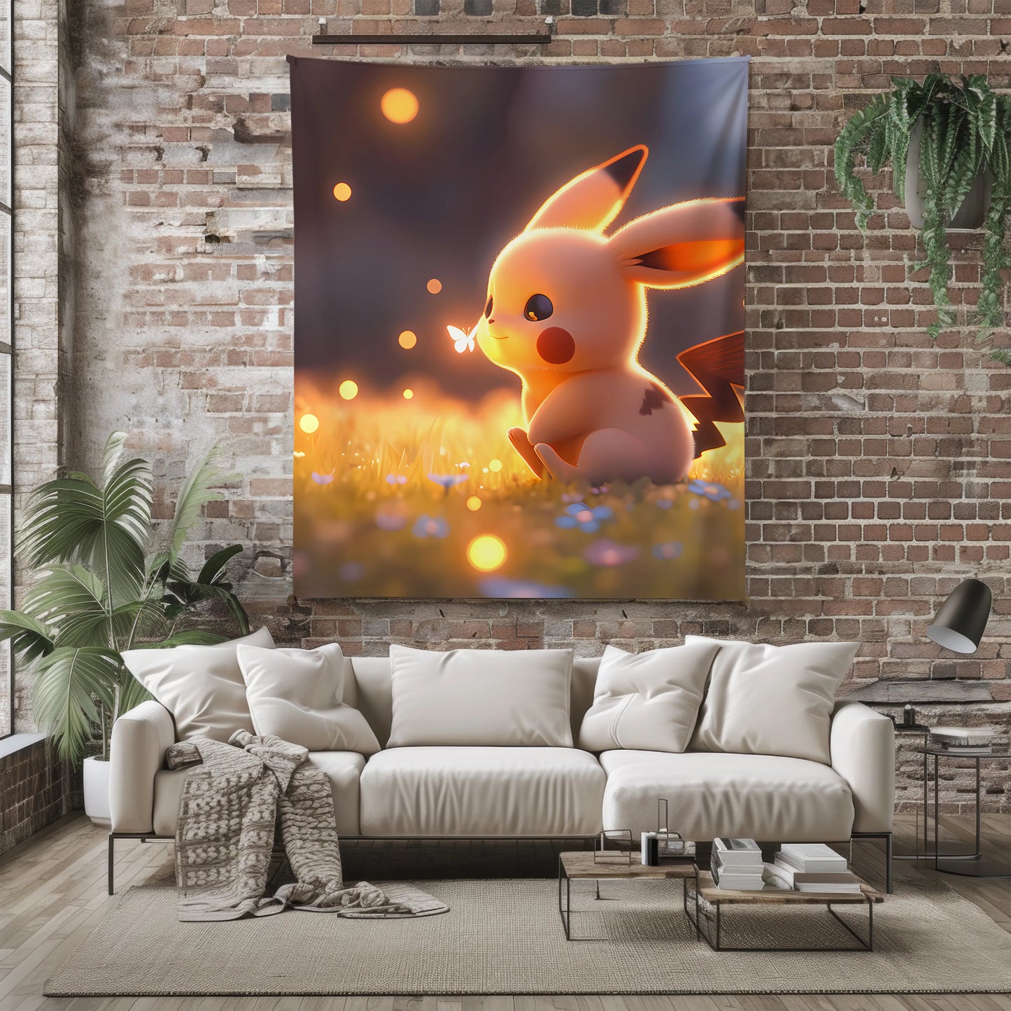 Pikachu Dreamy Aesthetic Flannel Blanket, Pokemon Merch, Kawaii Anime Peripheral, Otaku Bedding