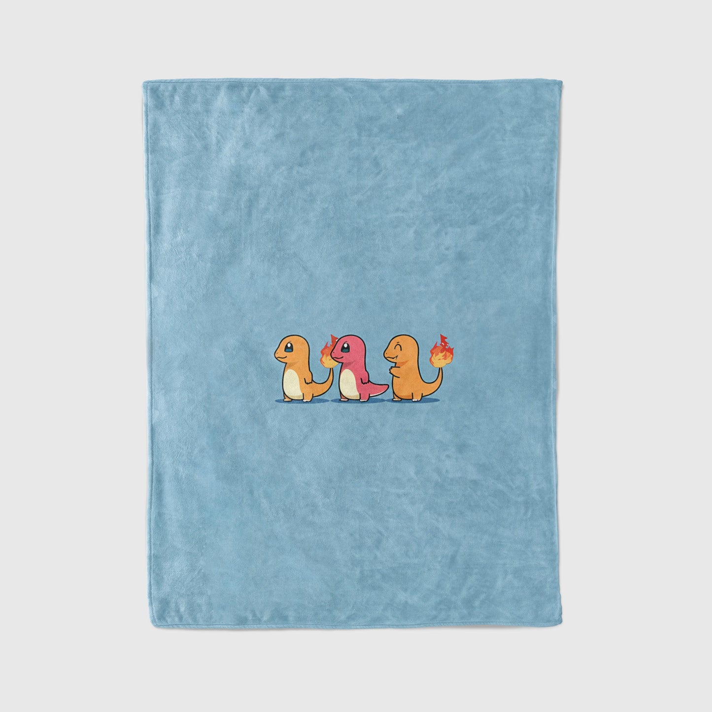 Bulbasaur Charmander Squirtle Starter Trio Flannel Blanket, Pokemon Merch, Kawaii Anime Peripheral, Otaku Bedding