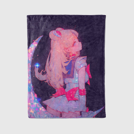 Usagi Tsukino Classic Sailor Suit Flannel Blanket, Sailor Moon Merch, Pretty Guardian Anime Peripheral, Otaku Bedding