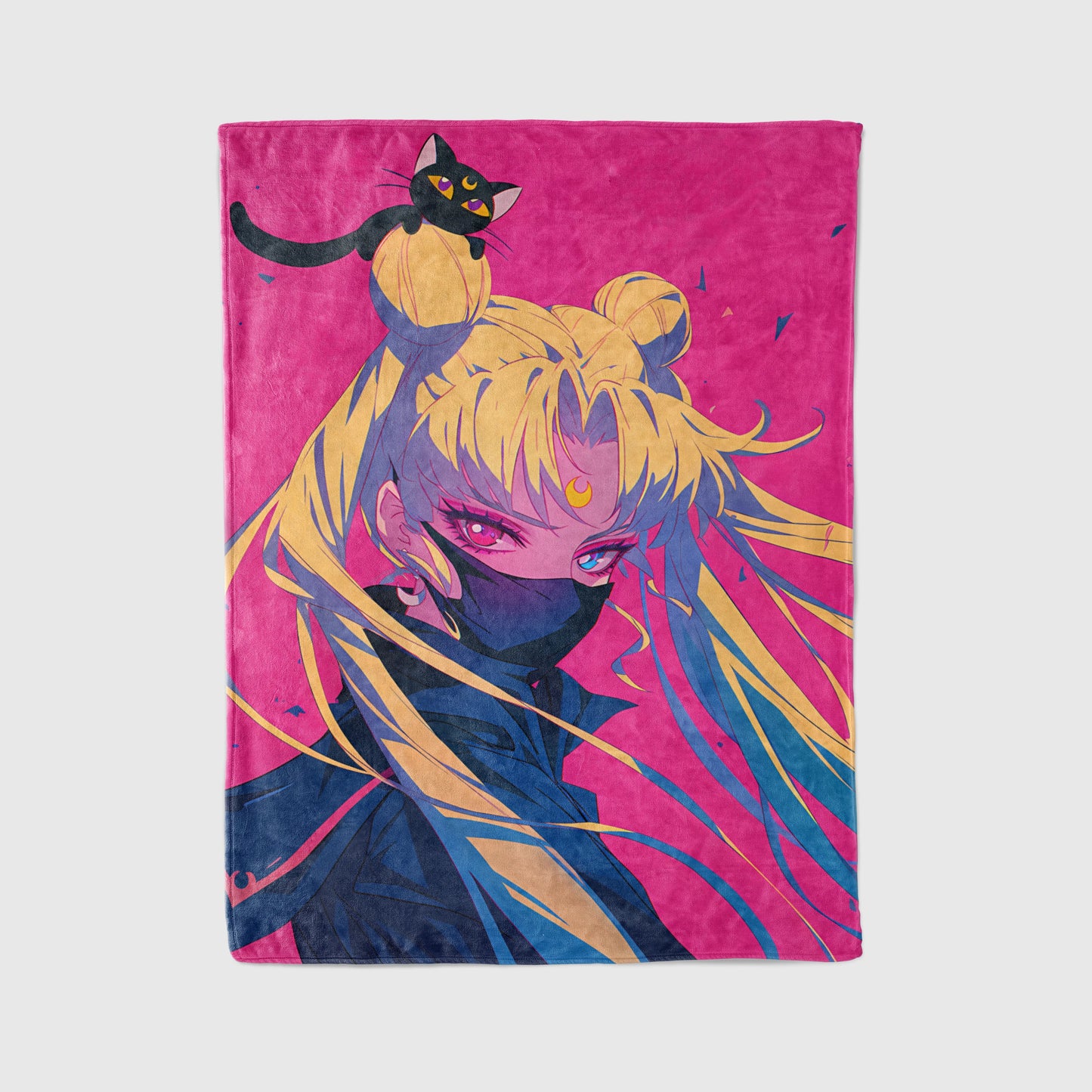 Usagi Tsukino Sailor V Masked Style Flannel Blanket, Sailor Moon Merch, Heroine Anime Peripheral, Otaku Bedding