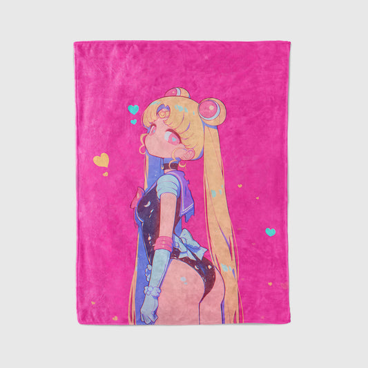 Usagi Tsukino Bodysuit Edition Flannel Blanket, Sailor Moon Merch, Modern Aesthetic Anime Peripheral, Otaku Gift