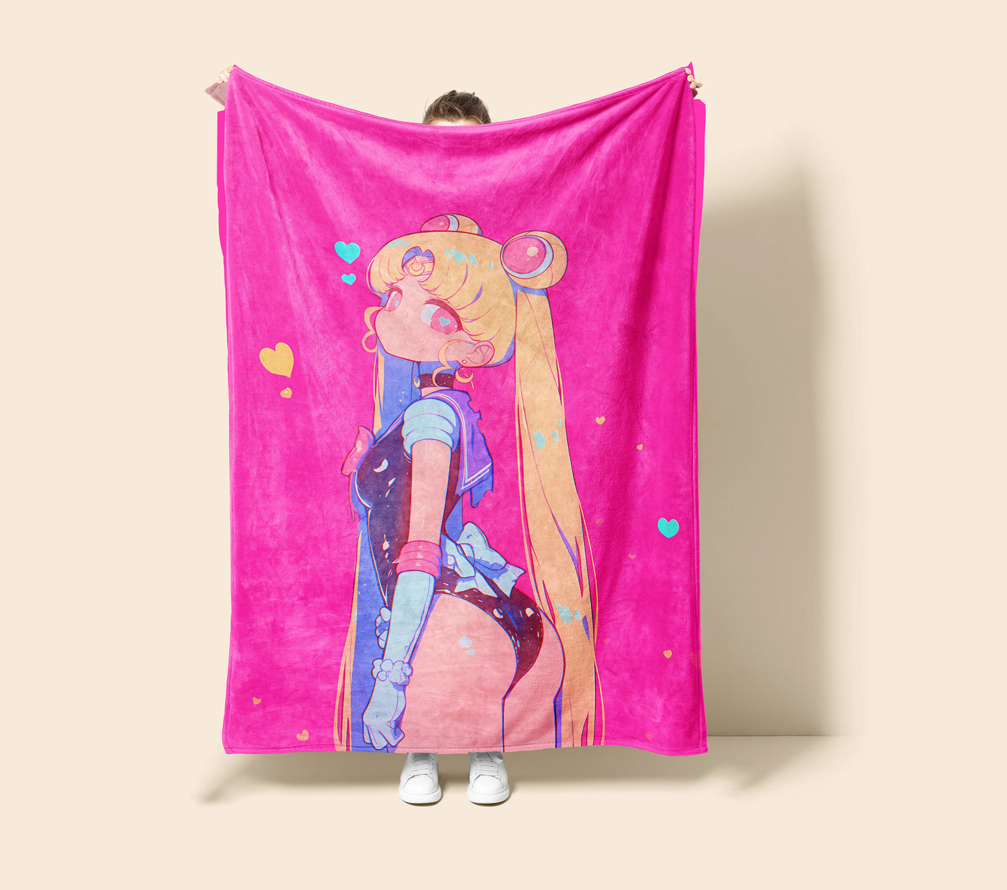 Usagi Tsukino Bodysuit Edition Flannel Blanket, Sailor Moon Merch, Modern Aesthetic Anime Peripheral, Otaku Gift