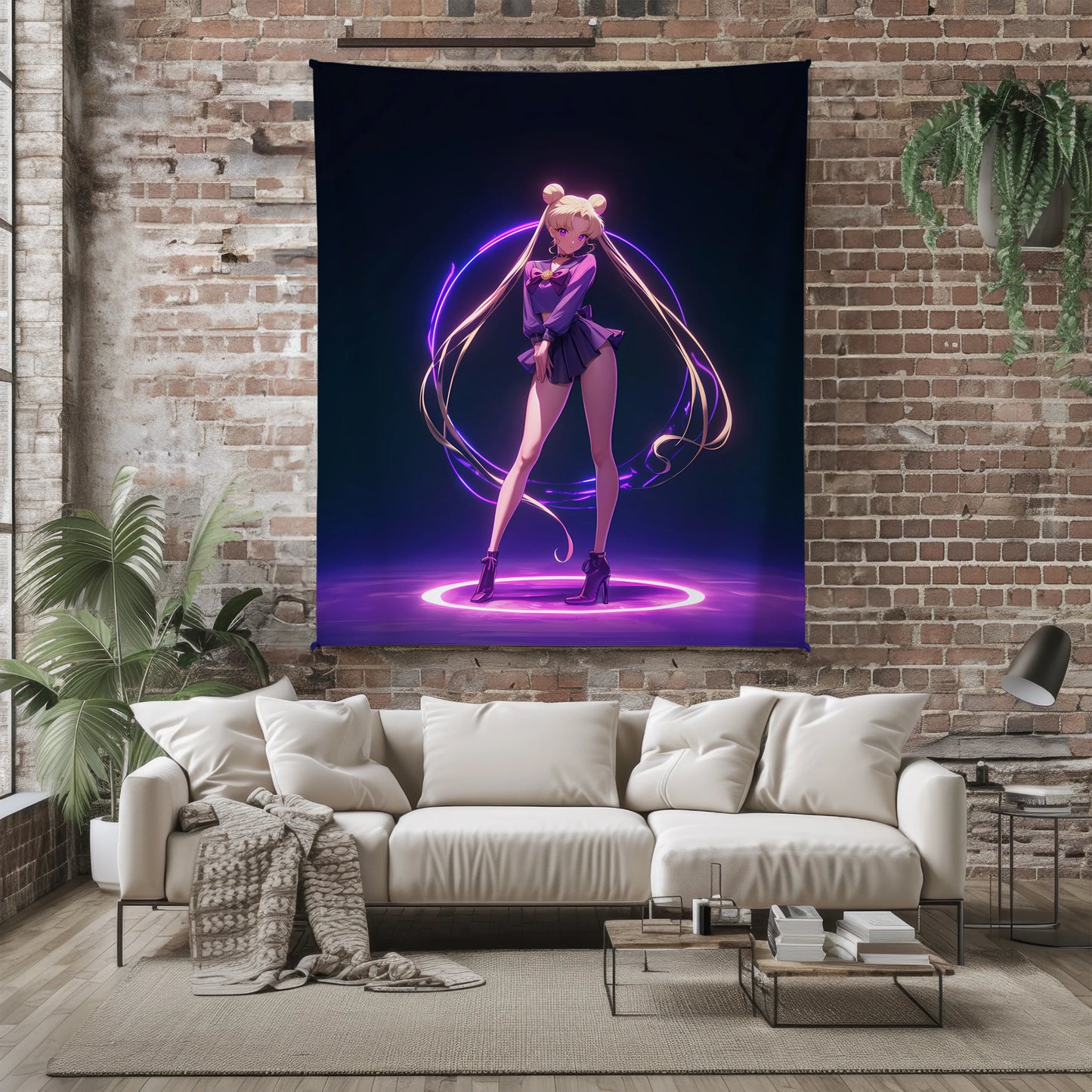 Usagi Tsukino Dreamy Manga Style Flannel Blanket, Sailor Moon Merch, Magical Girl Peripheral, Otaku Bedding