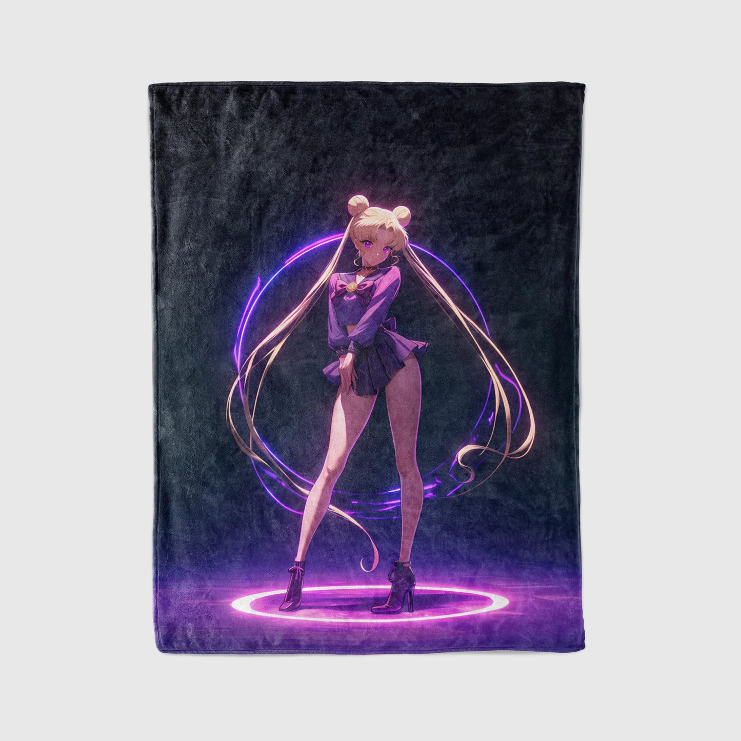 Usagi Tsukino Dreamy Manga Style Flannel Blanket, Sailor Moon Merch, Magical Girl Peripheral, Otaku Bedding