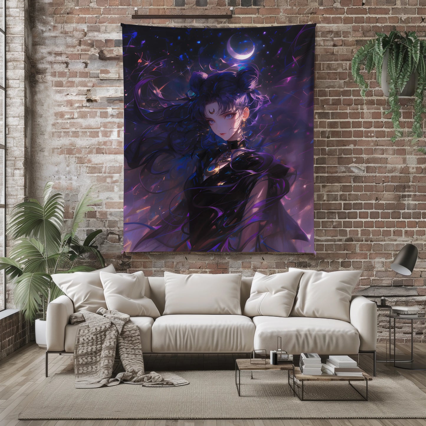 Usagi Tsukino Gothic Lolita Style Flannel Blanket, Sailor Moon Merch, Dark Guardian Peripheral, Otaku Bedding