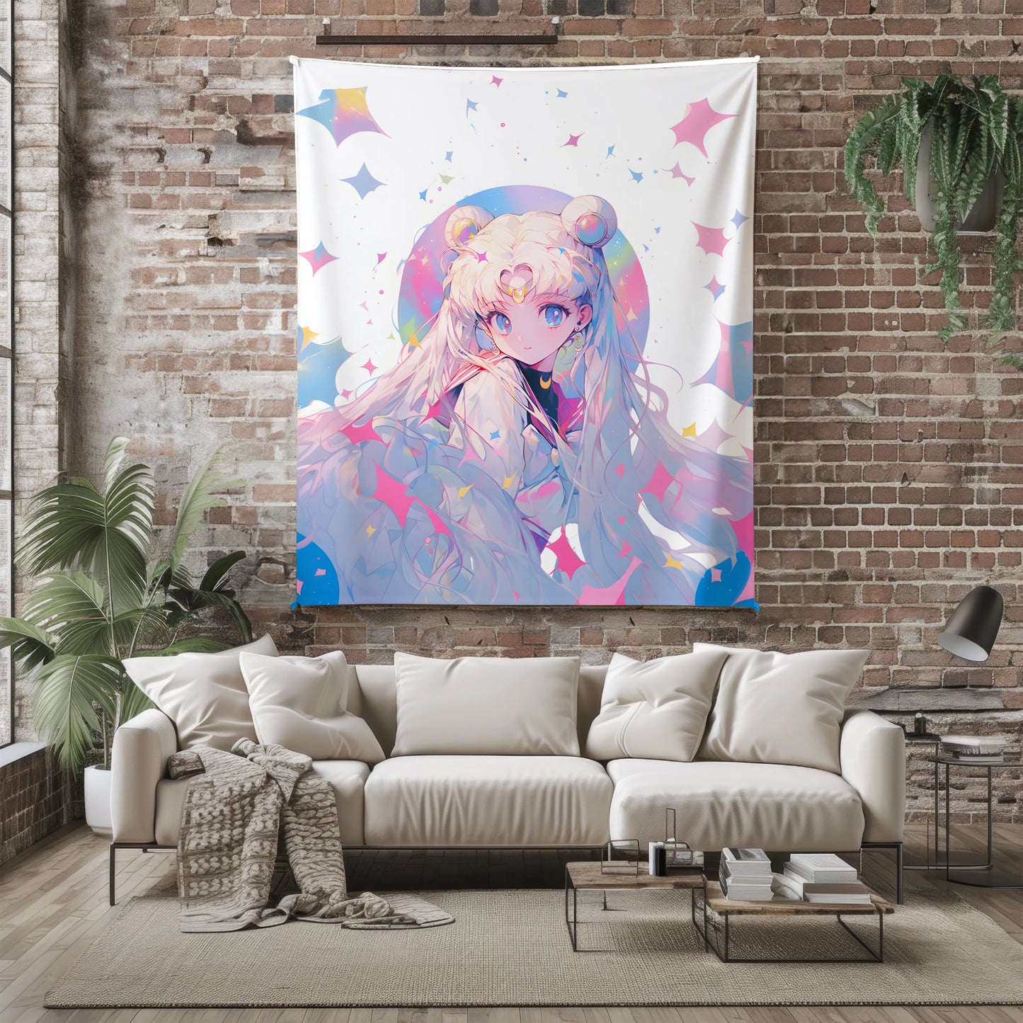 Usagi Tsukino Kawaii Girl Style Flannel Blanket, Sailor Moon Merch, Cute Aesthetic Peripheral, Otaku Gift Bedding