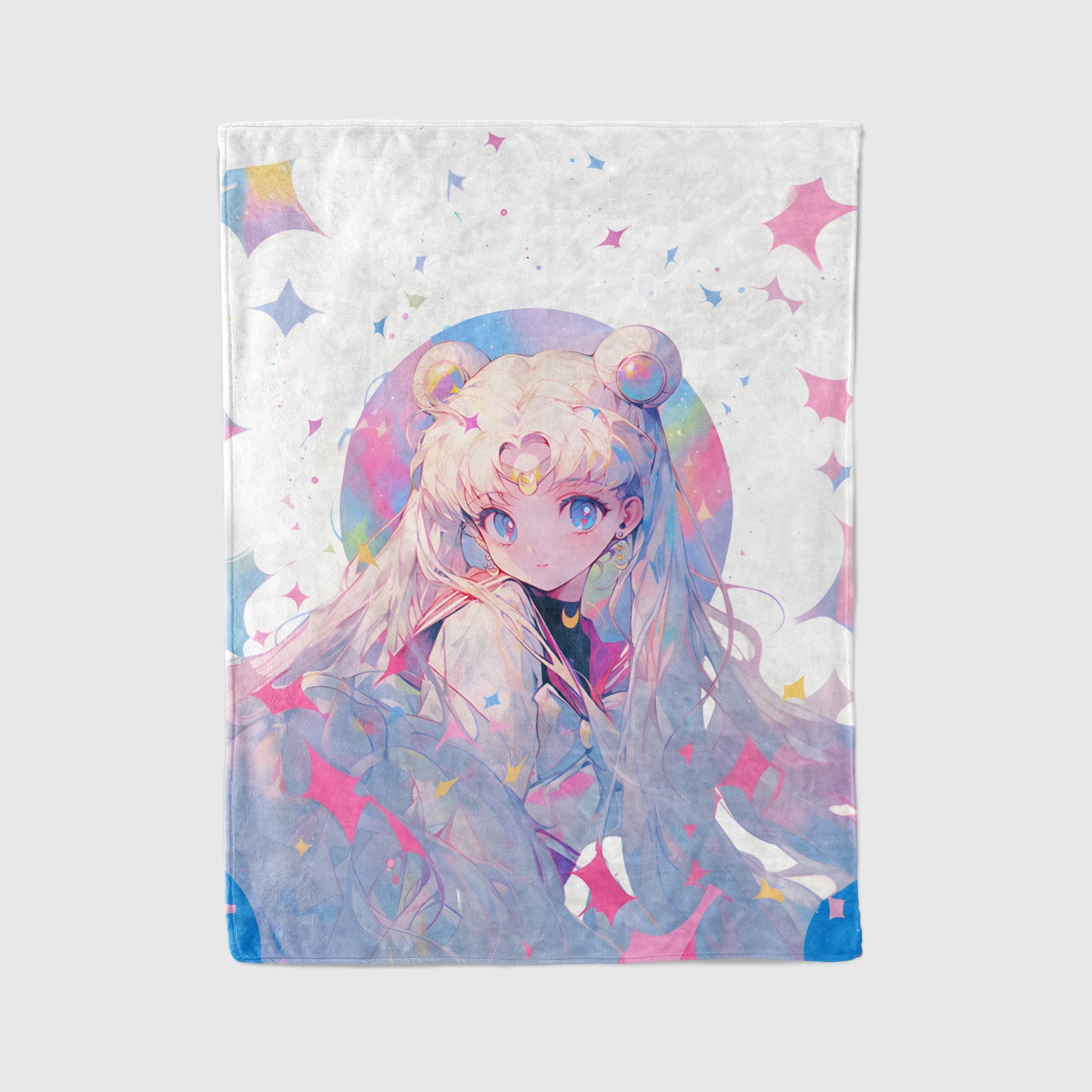 Usagi Tsukino Kawaii Girl Style Flannel Blanket, Sailor Moon Merch, Cute Aesthetic Peripheral, Otaku Gift Bedding