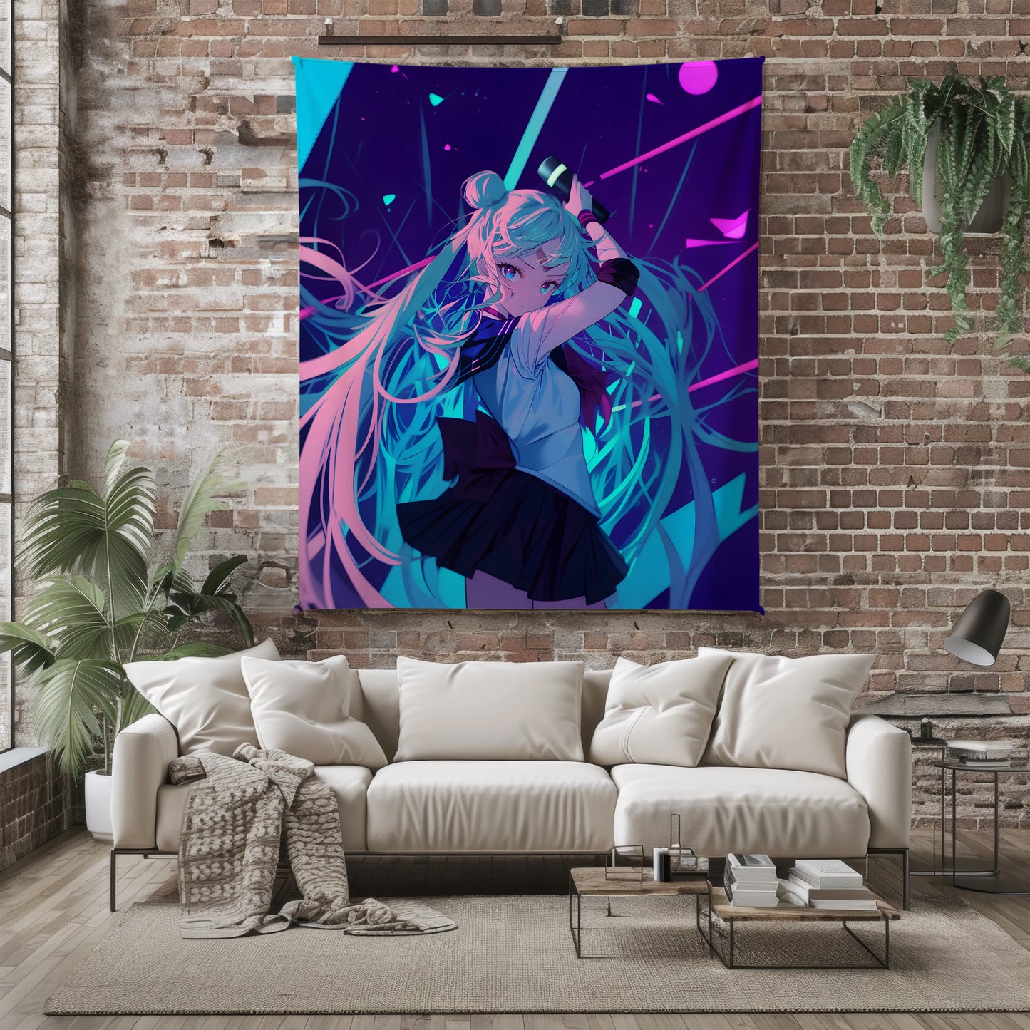 Usagi Tsukino Classic Manga Art Flannel Blanket, Sailor Moon Merch, Heroine Anime Peripheral, Otaku Bedding